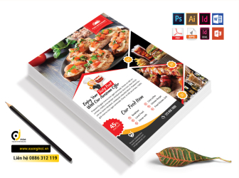 10 mẫu tờ rơi quảng cáo món ăn, tăng độ phủ sóng cho thương hiệu